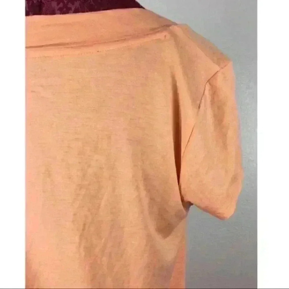 Merona Womens Top Orange Size Medium V Neck - Picture 6 of 9